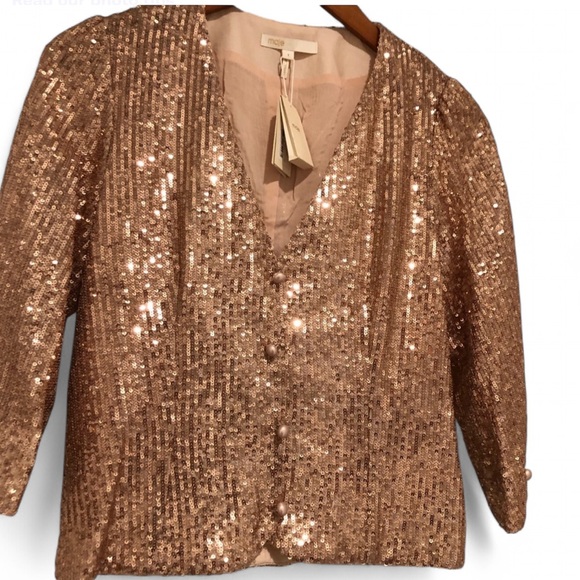 MAJE SEQUINED CROPPED BLAZER - Picture 5 of 5